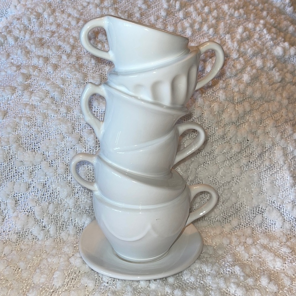 Farval stacked tea cup mugs ceramic vase